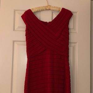 Red Knee Length Cocktail Dress